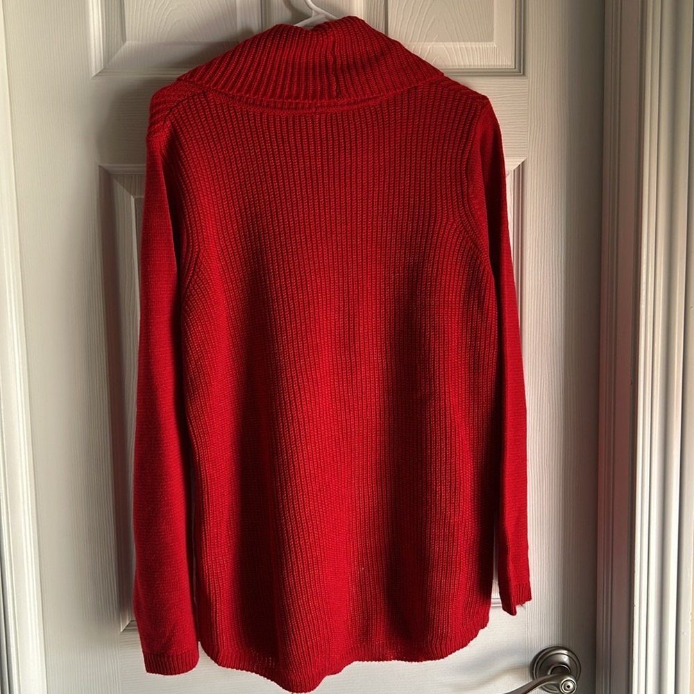 Red Cowl Neck Sweater - Picture 4 of 4